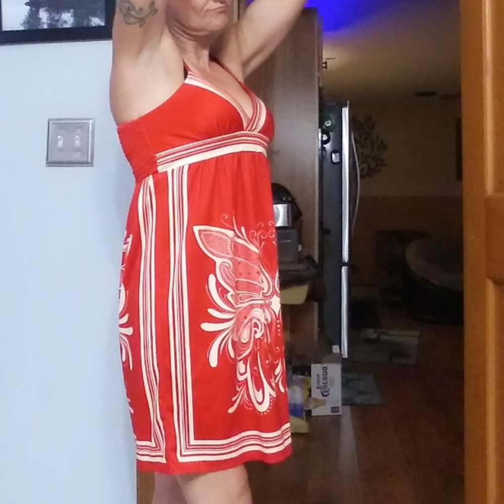 Red/white sun dress - Picture 5 of 10